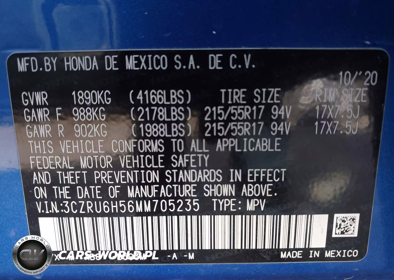 2021 Honda Hr-V Awd Ex VIN:3CZRU6H56MM705235 - 9