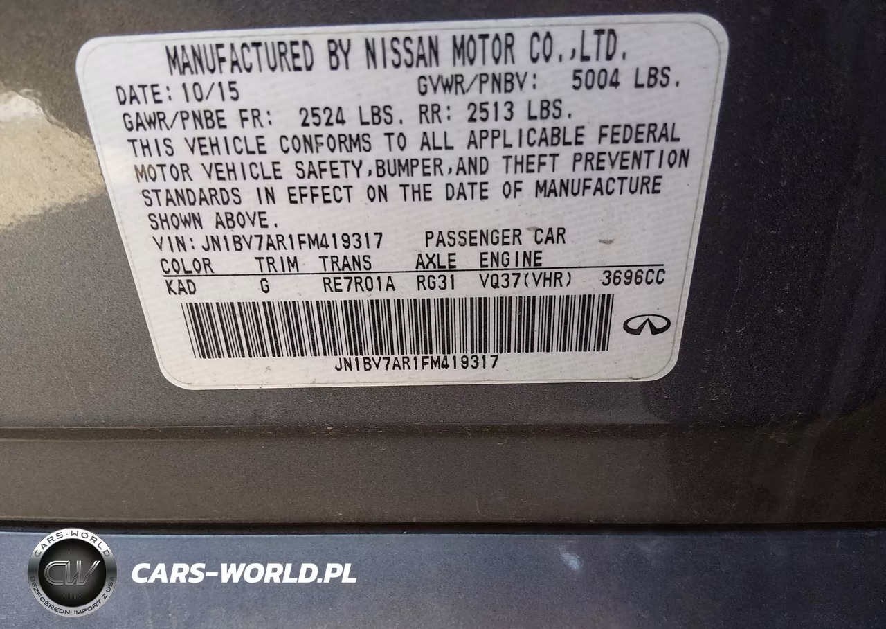 2015 Infiniti Q50 VIN:JN1BV7AR1FM419317 - 9