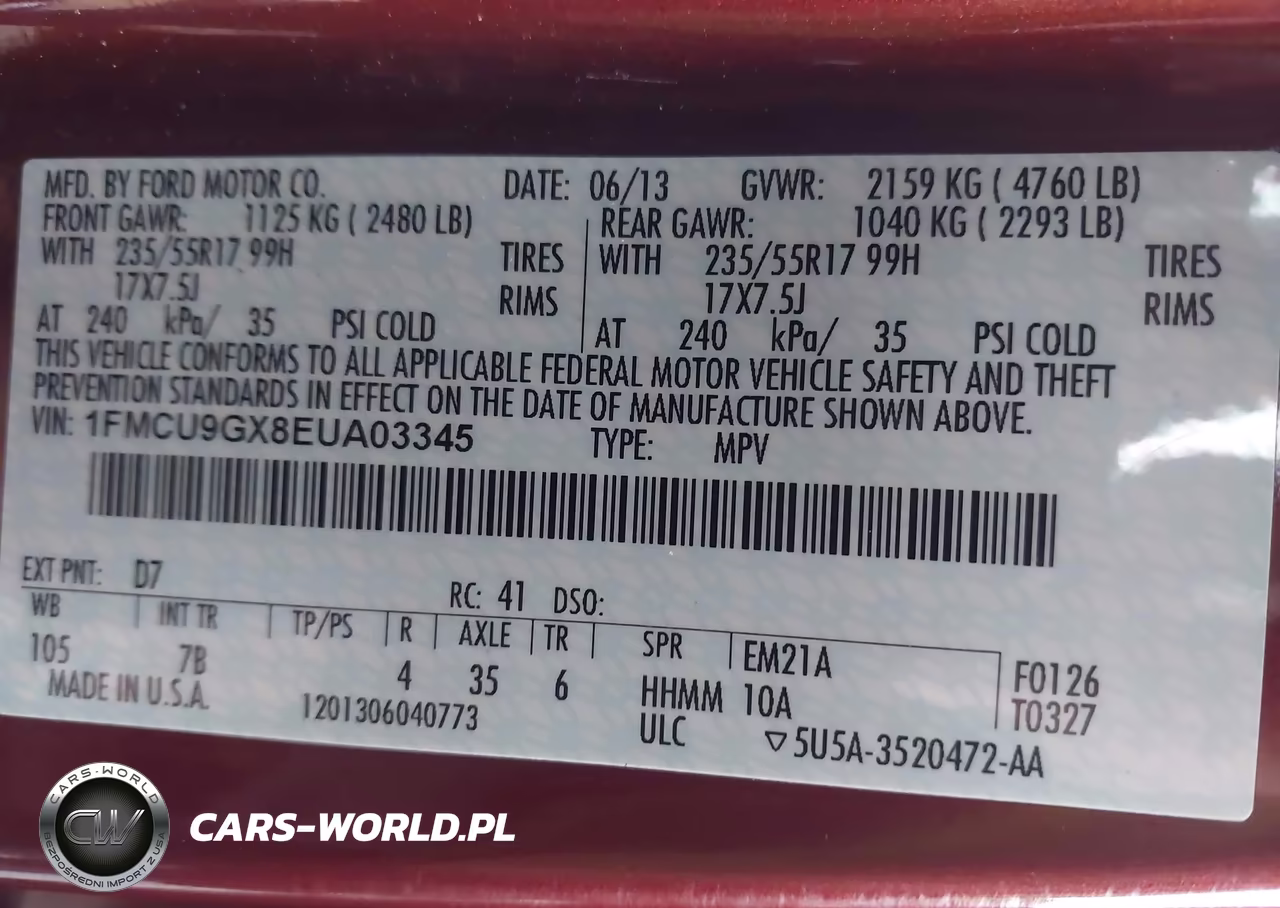 2014 Ford Escape Se VIN:1FMCU9GX8EUA03345 - 9
