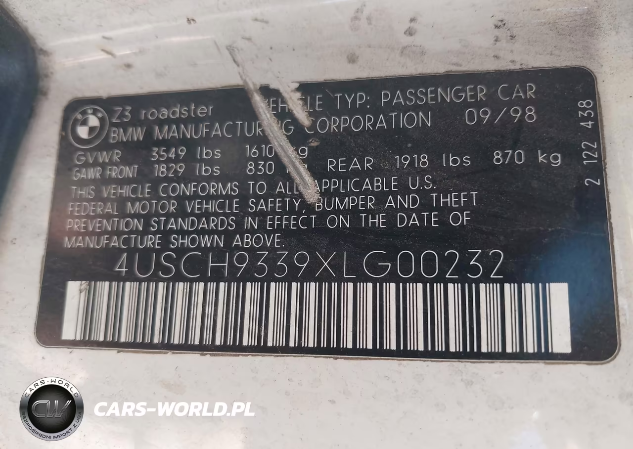 1999 BMW Z3 2.3 VIN:4USCH9339XLG00232 - 9