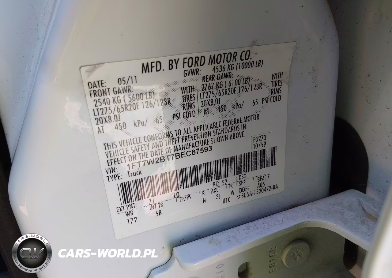 2011 Ford F-250 Lariat VIN:1FT7W2BT7BEC67593 - 9