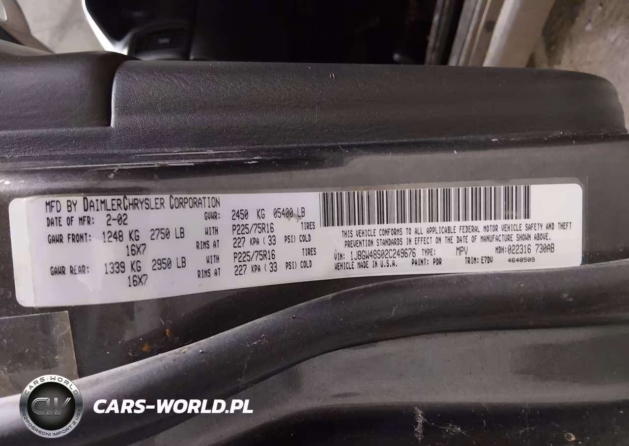 2002 Jeep Grand Cherokee Laredo VIN:1J8GW48S02C249676 - 9