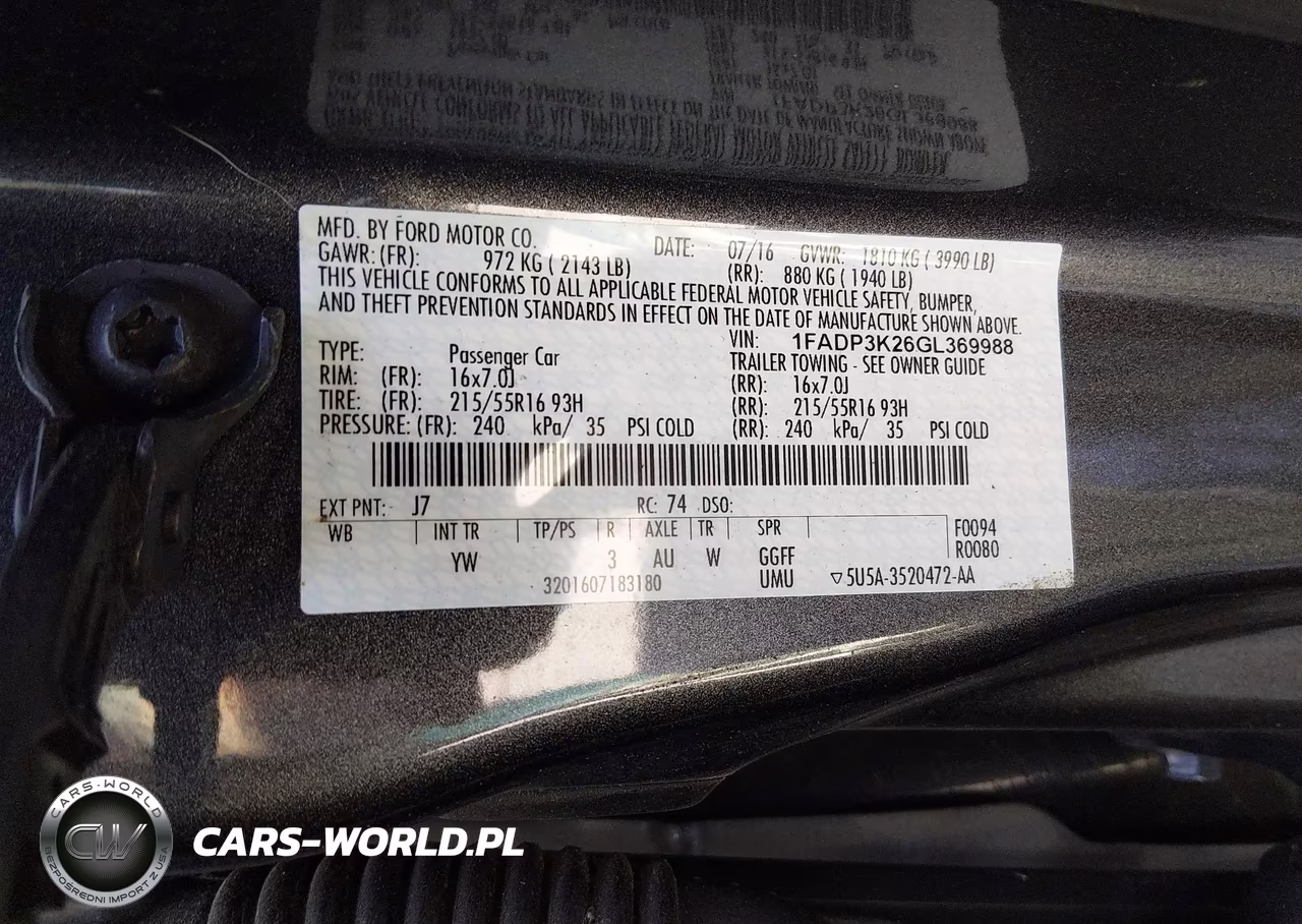2016 Ford Focus Se VIN:1FADP3K26GL369988 - 9