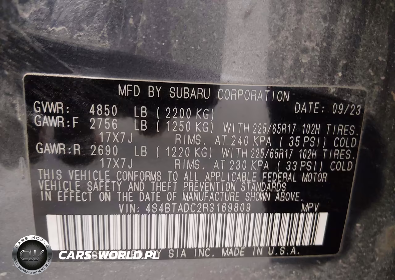 2024 Subaru Outback Premium VIN:4S4BTADC2R3169809 - 9