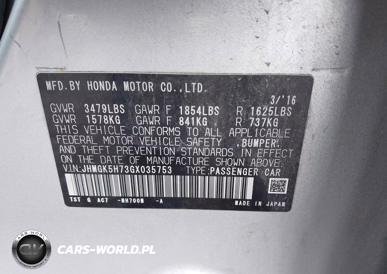 2016 Honda Fit Ex VIN:JHMGK5H73GX035753 - 9