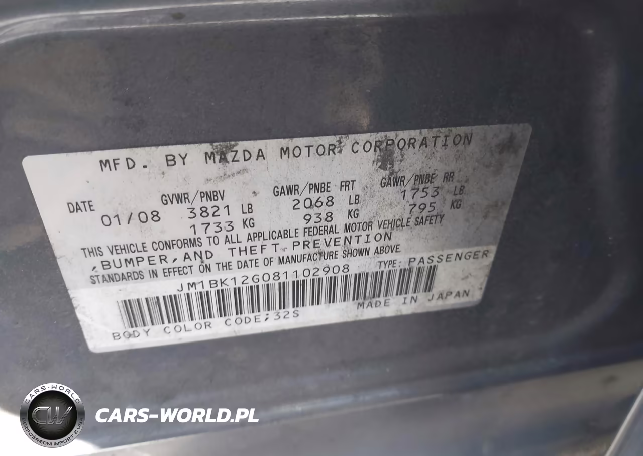 2008 Mazda Mazda3 I Sport VIN:JM1BK12G081102908 - 9