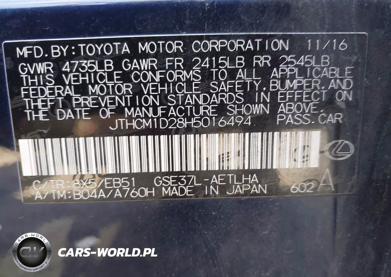 2017 Lexus Is 300 VIN:JTHCM1D28H5016494 - 9
