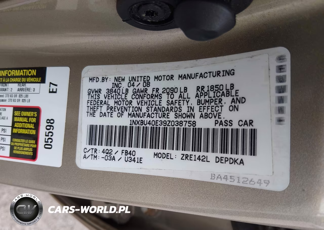 2009 Toyota Corolla Le VIN:1NXBU40E39Z038758 - 9