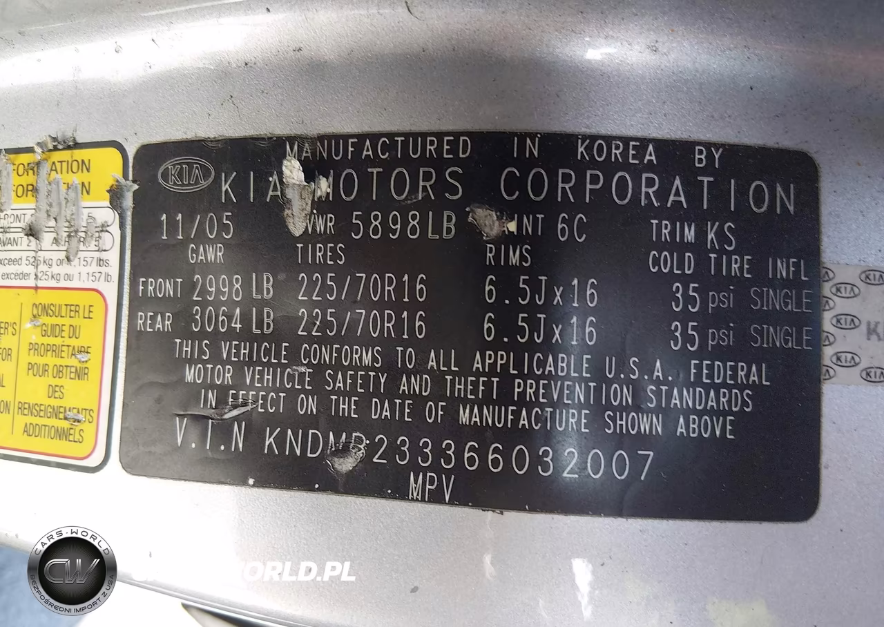 2006 Kia Sedona Ex-Lx VIN:KNDMB233366032007 - 9
