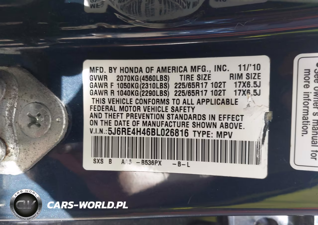 2011 Honda Cr-V Se VIN:5J6RE4H46BL026816 - 9