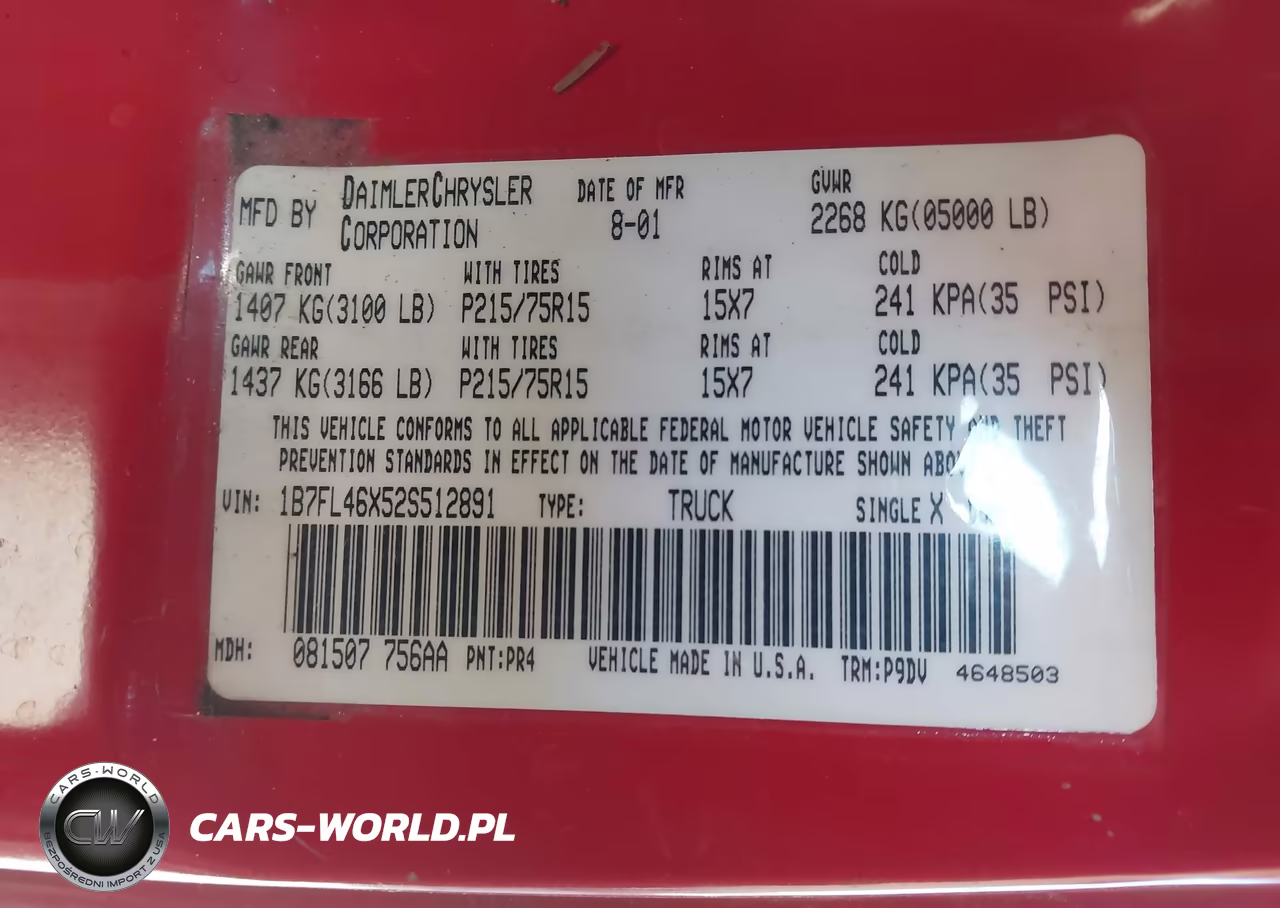 2002 Dodge Dakota Slt VIN:1B7FL46X52S512891 - 9