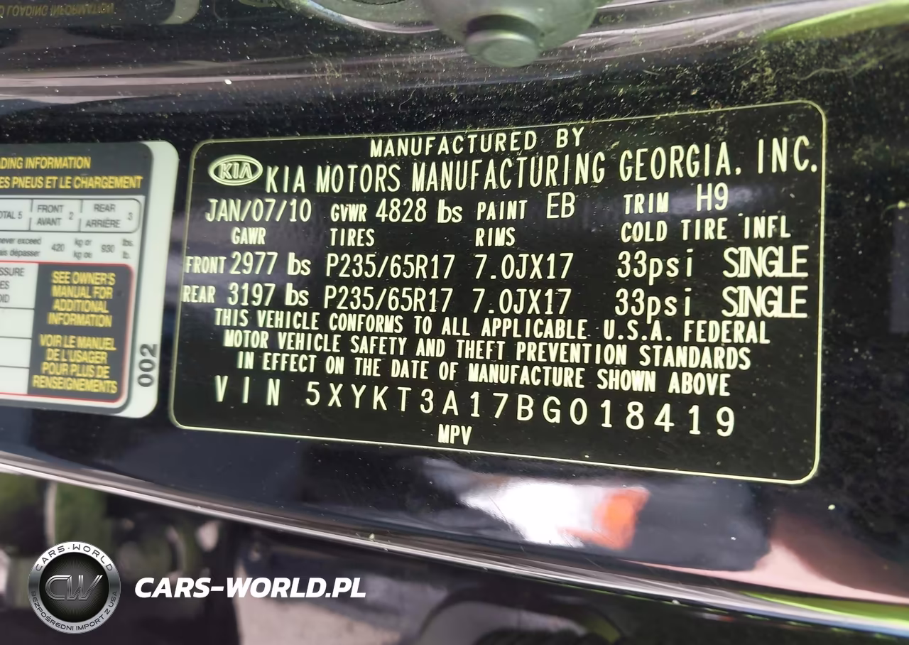 2011 Kia Sorento VIN:5XYKT3A17BG018419 - 9