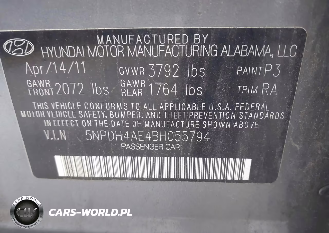2011 Hyundai Elantra Gls VIN:5NPDH4AE4BH055794 - 9
