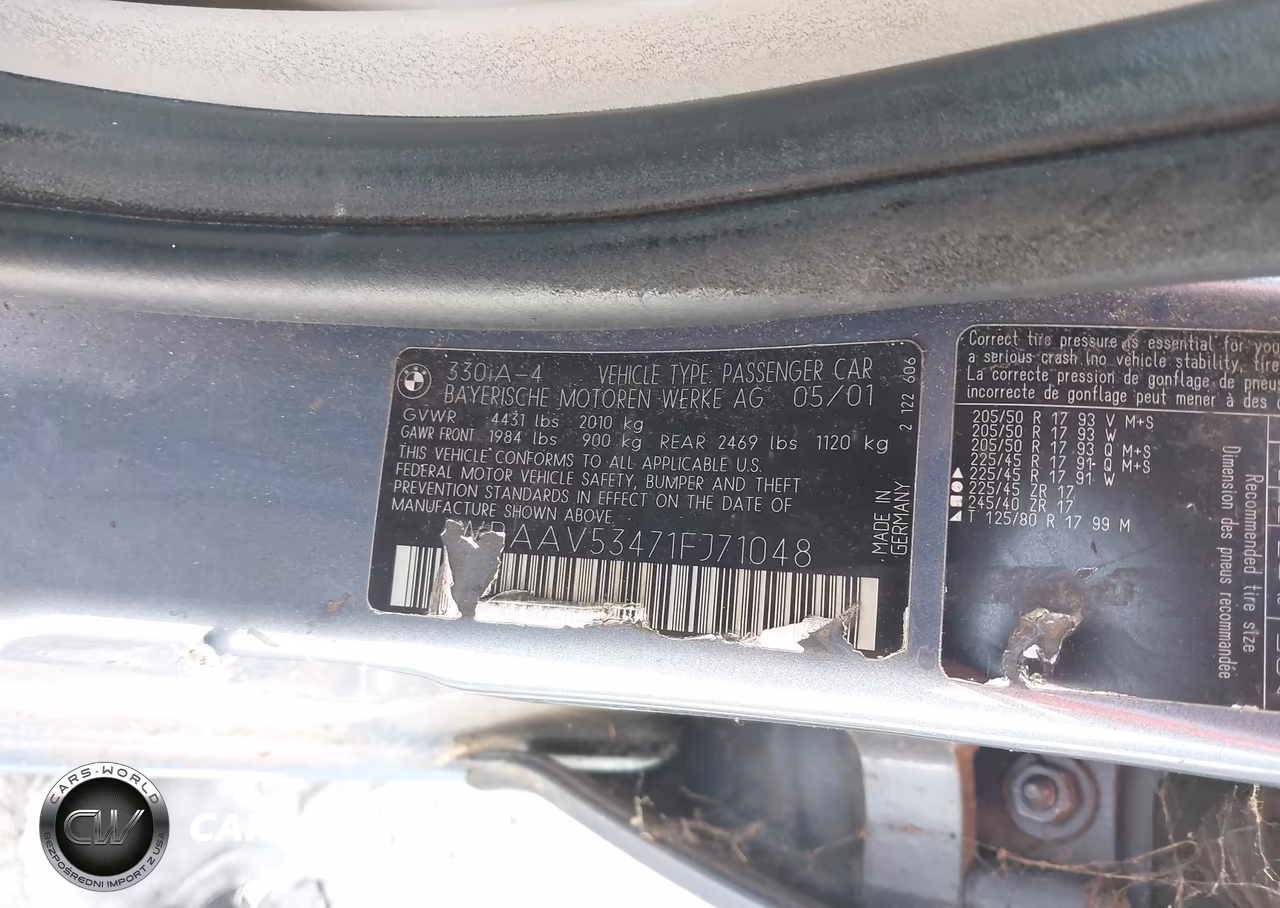 2001 BMW 330I VIN:WBAAV53471FJ71048 - 9