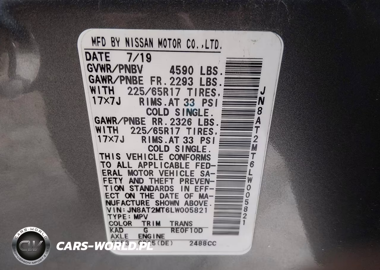 2020 Nissan Rogue Sv Fwd VIN:JN8AT2MT6LW005821 - 9
