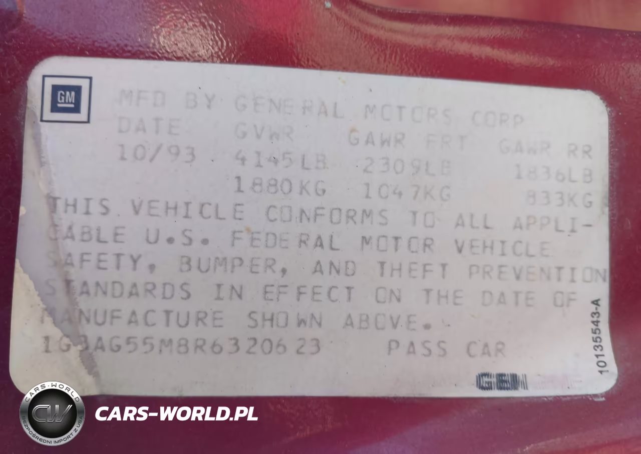 1994 Oldsmobile Cutlass Ciera S VIN:1G3AG55M8R6320623 - 9