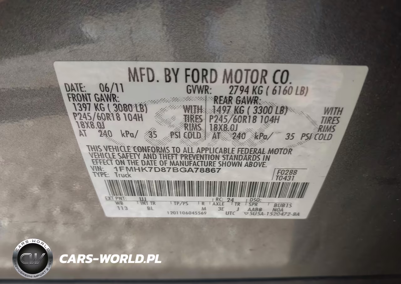 2011 Ford Explorer Xlt VIN:1FMHK7D87BGA78867 - 9