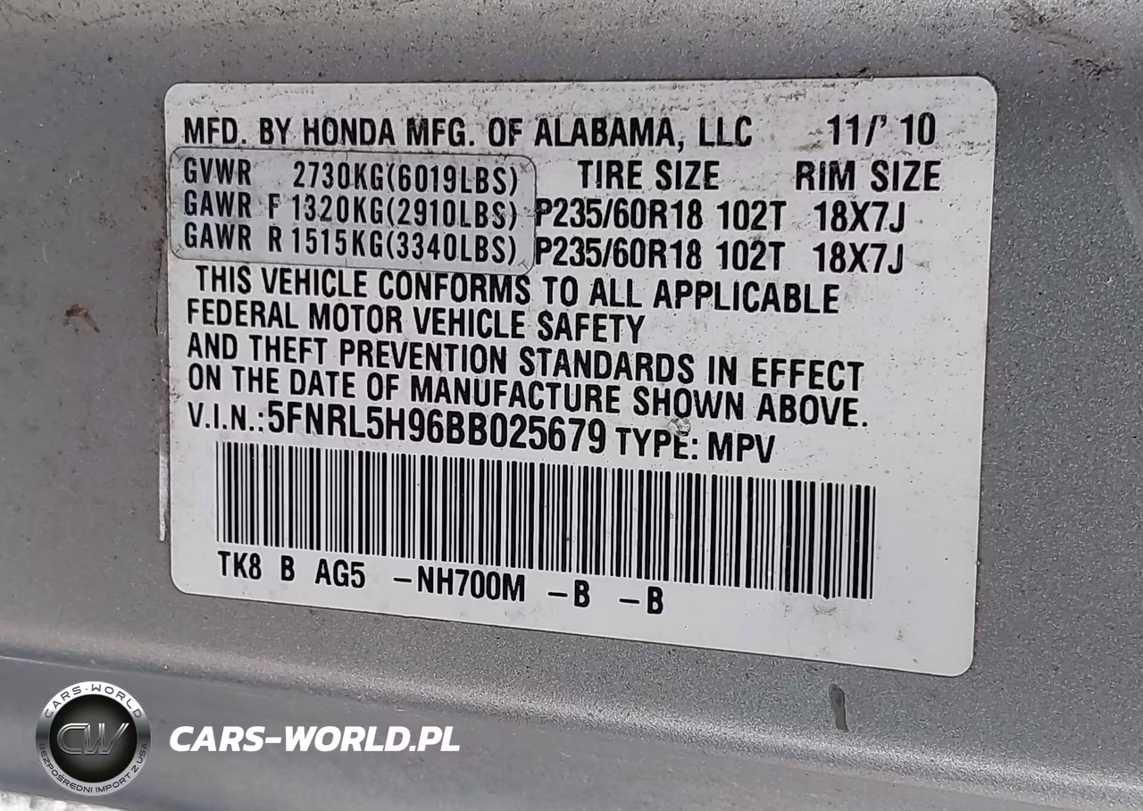2011 Honda Odyssey Touring-Touring Elite VIN:5FNRL5H96BB025679 - 9