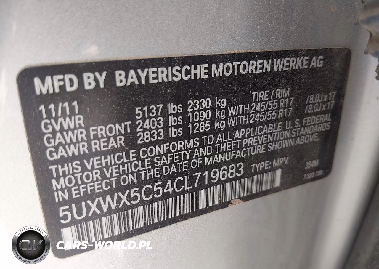 2012 BMW X3 xDrive28I VIN:5UXWX5C54CL719683 - 9