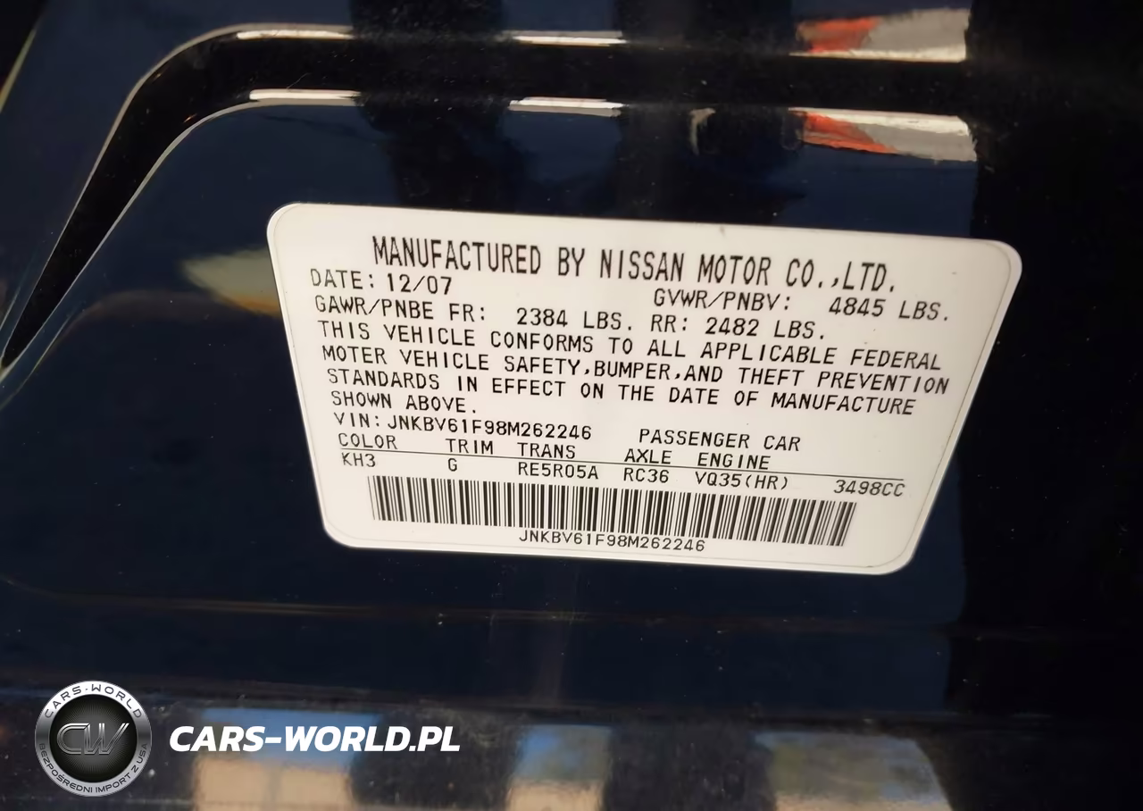 2008 Infiniti G35X VIN:JNKBV61F98M262246 - 9