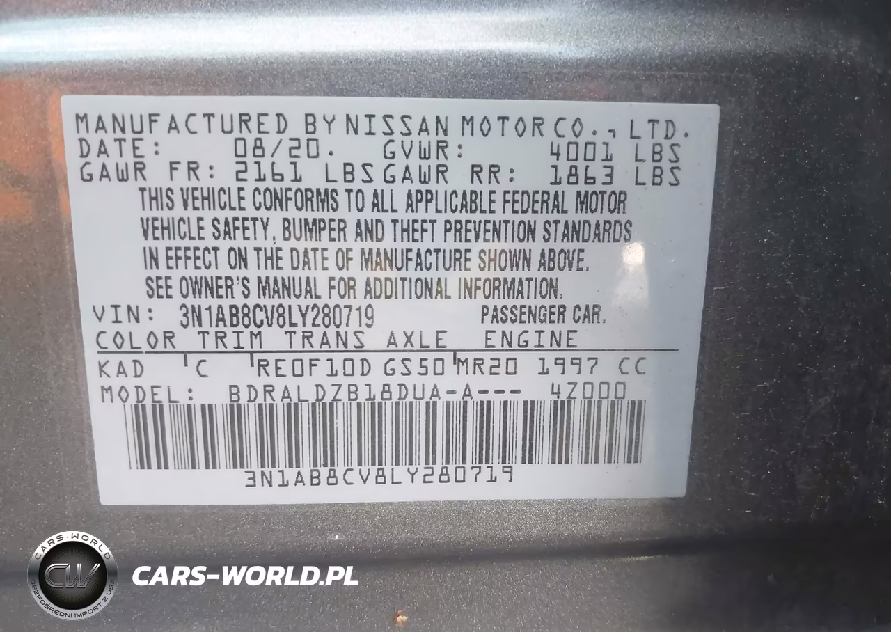 2020 Nissan Sentra Sv Xtronic Cvt VIN:3N1AB8CV8LY280719 - 9