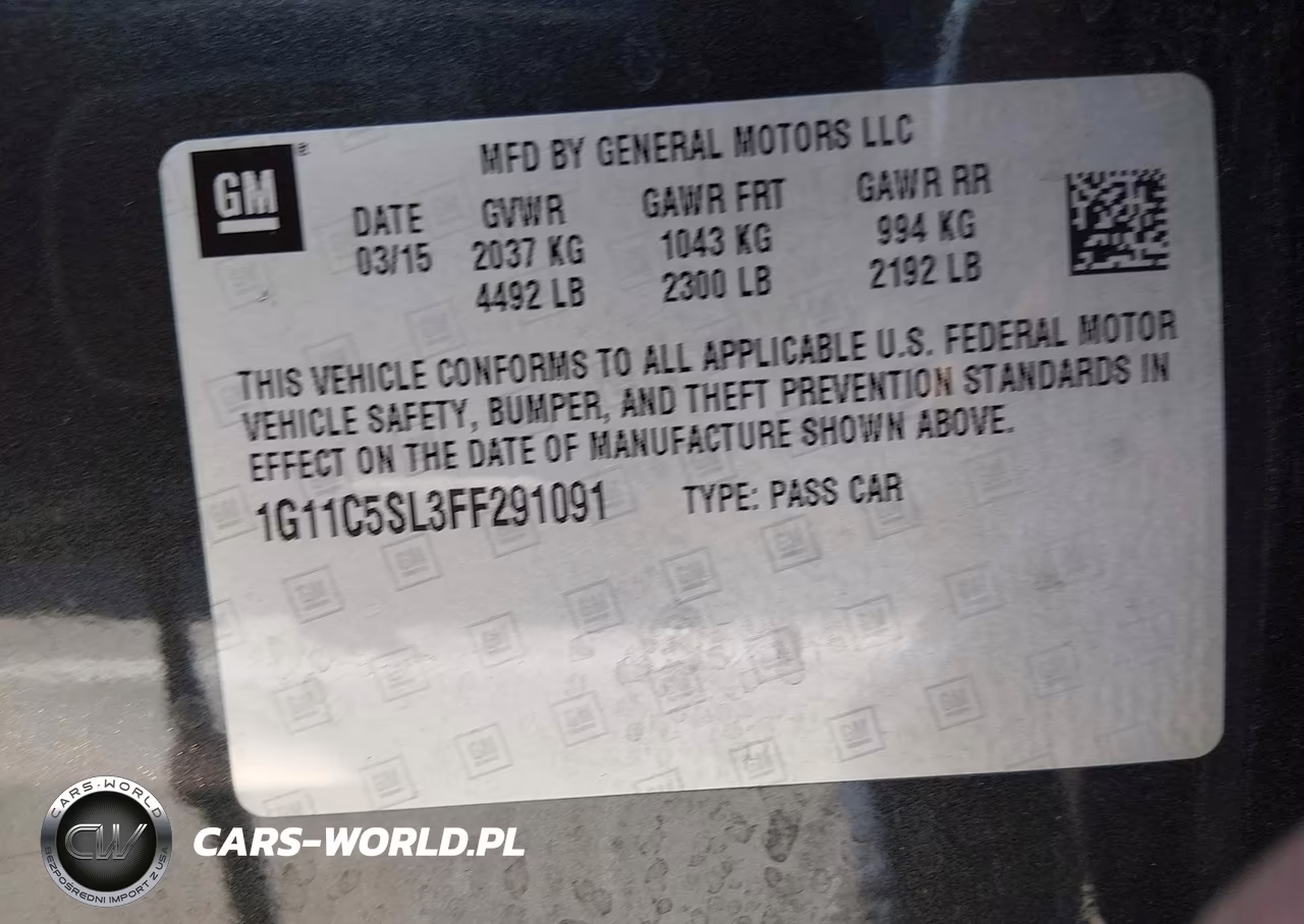 2015 Chevrolet Malibu 1Lt VIN:1G11C5SL3FF291091 - 9