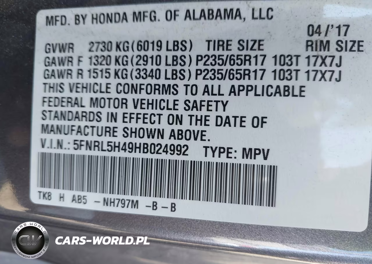 2017 Honda Odyssey Ex VIN:5FNRL5H49HB024992 - 9