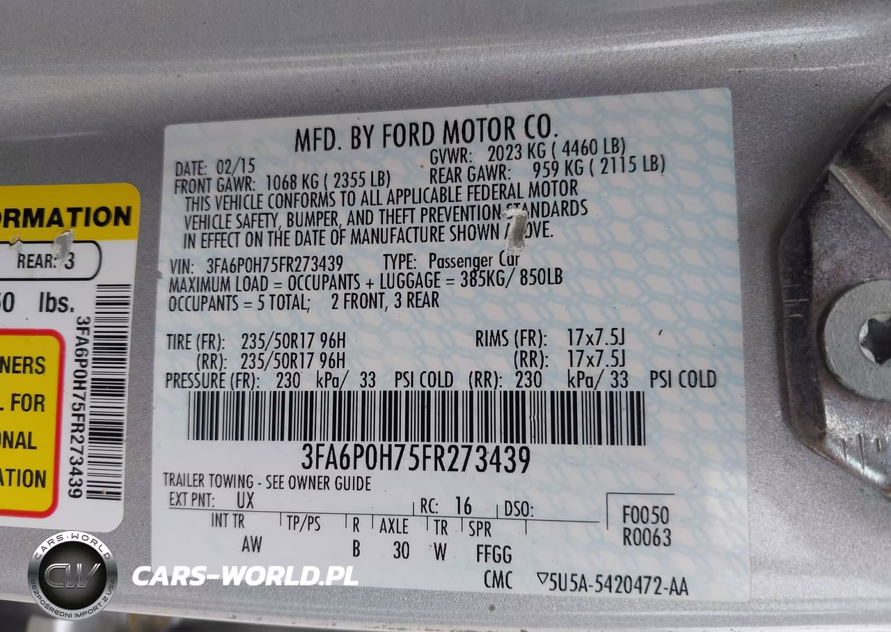 2015 Ford Fusion Se VIN:3FA6P0H75FR273439 - 9
