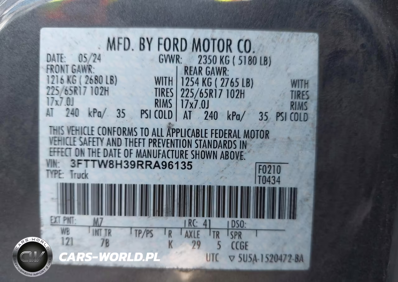 2024 Ford Maverick Xlt VIN:3FTTW8H39RRA96135 - 9