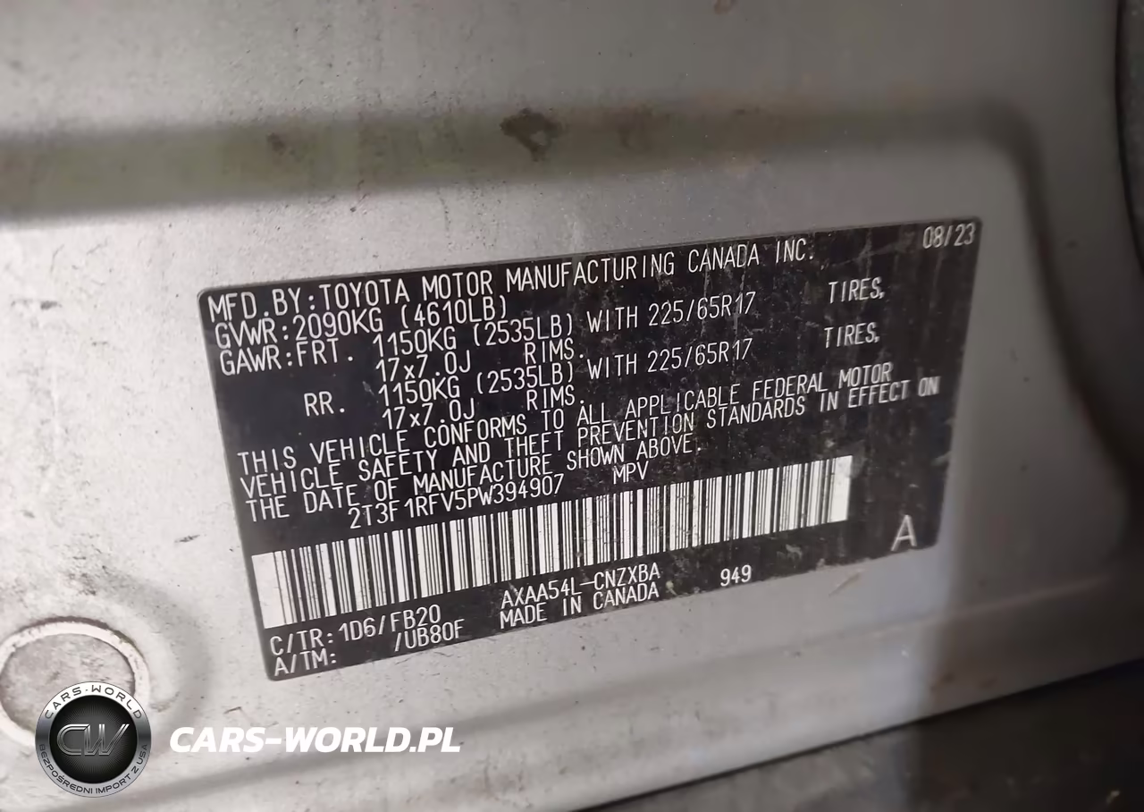 2023 Toyota Rav4 Le VIN:2T3F1RFV5PW394907 - 8