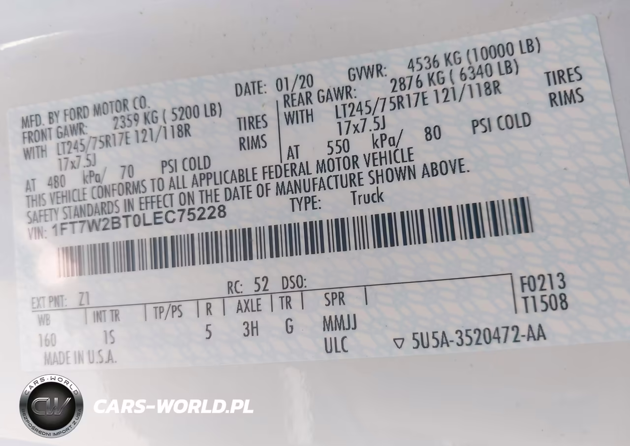 2020 Ford F-250 Xl VIN:1FT7W2BT0LEC75228 - 9