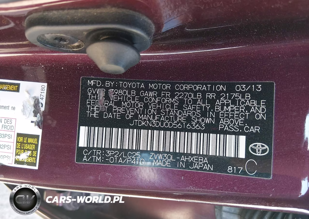 2013 Toyota Prius Three Se VIN:JTDKN3DU0D5616363 - 9