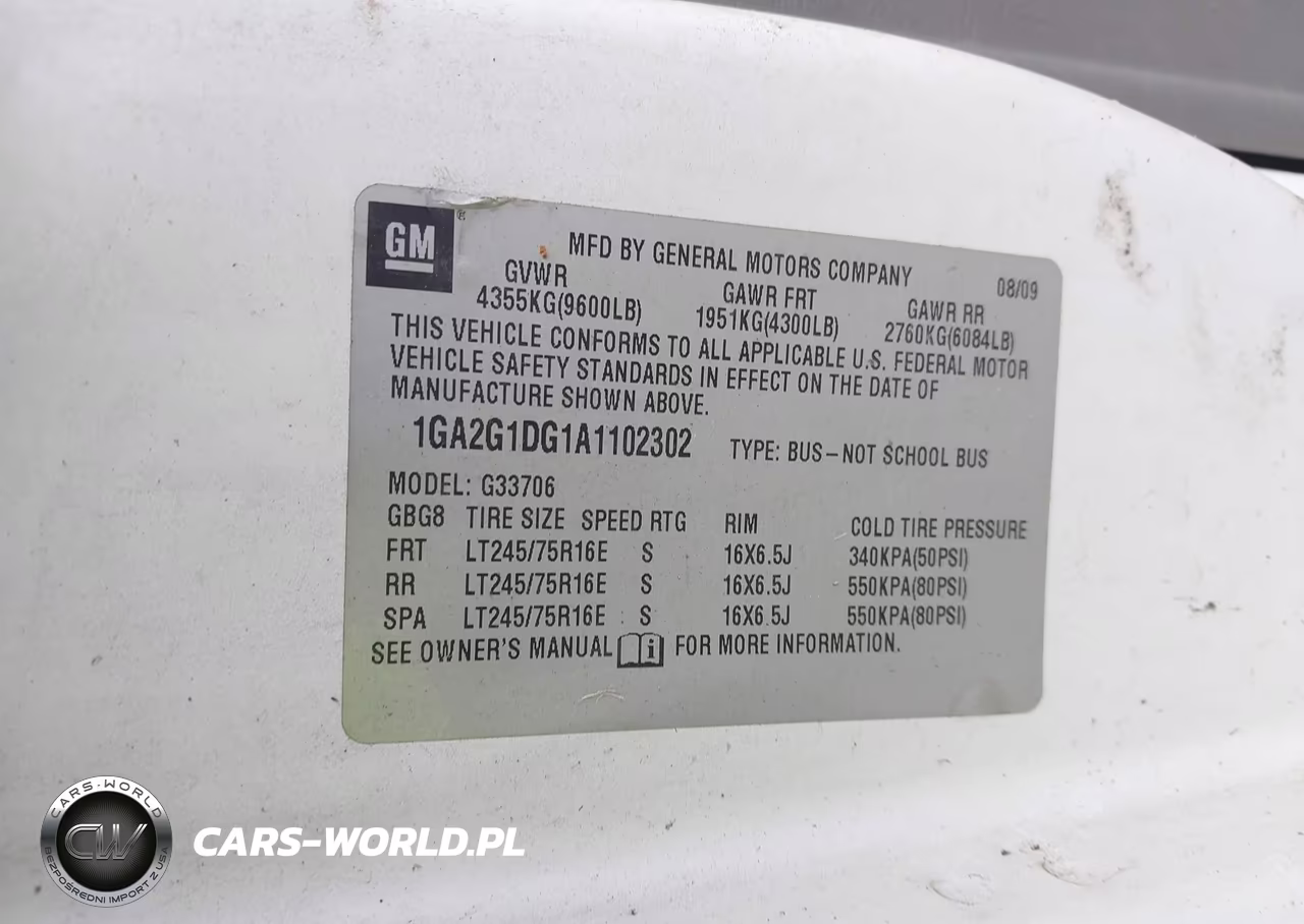2010 Chevrolet Express 3500 Lt VIN:1GA2G1DG1A1102302 - 9