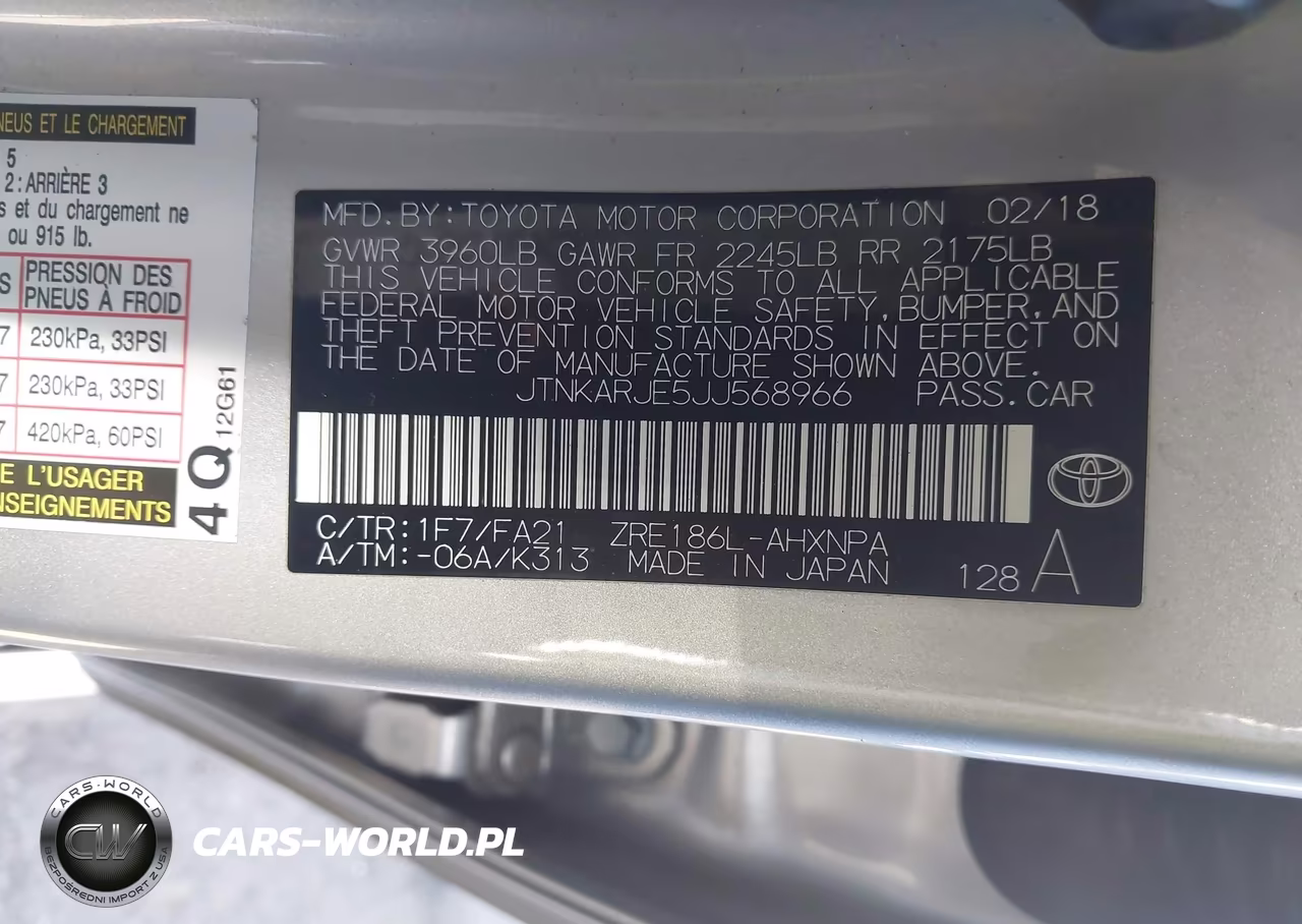 2018 Toyota Corolla Im VIN:JTNKARJE5JJ568966 - 9