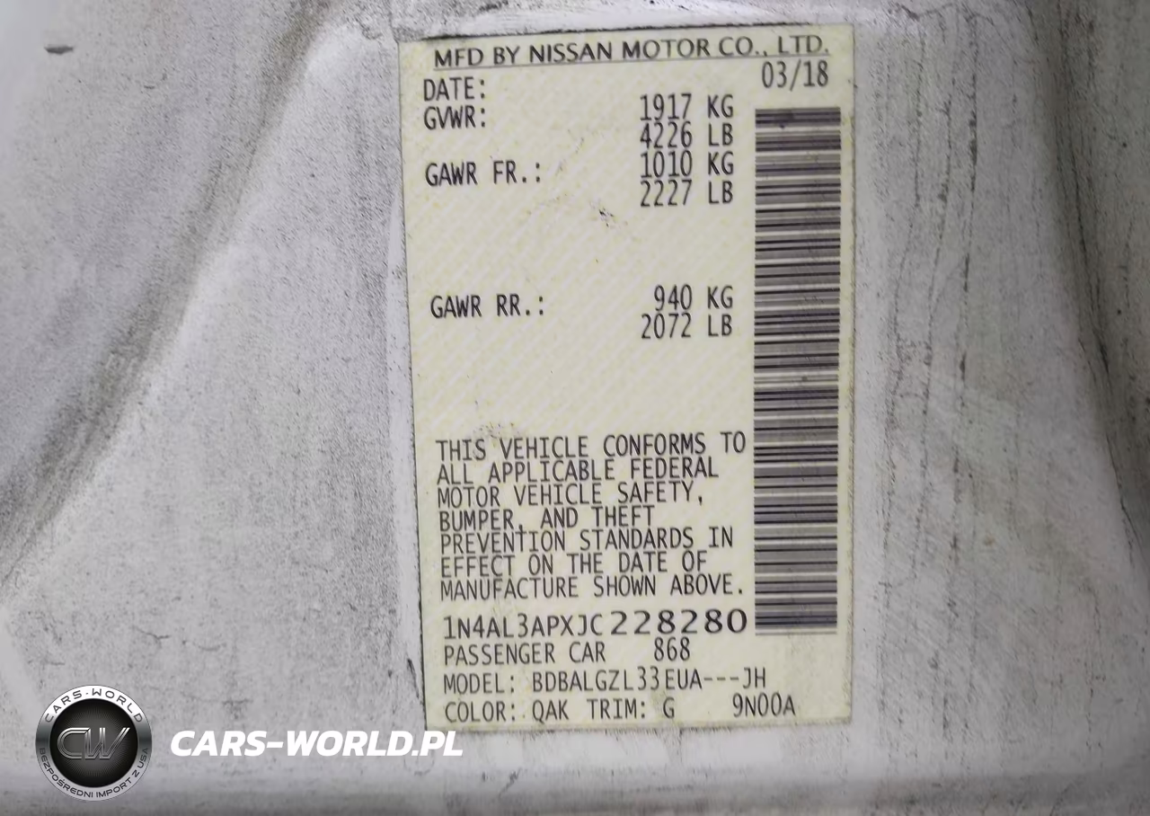 2018 Nissan Altima 2.5 S VIN:1N4AL3APXJC228280 - 9