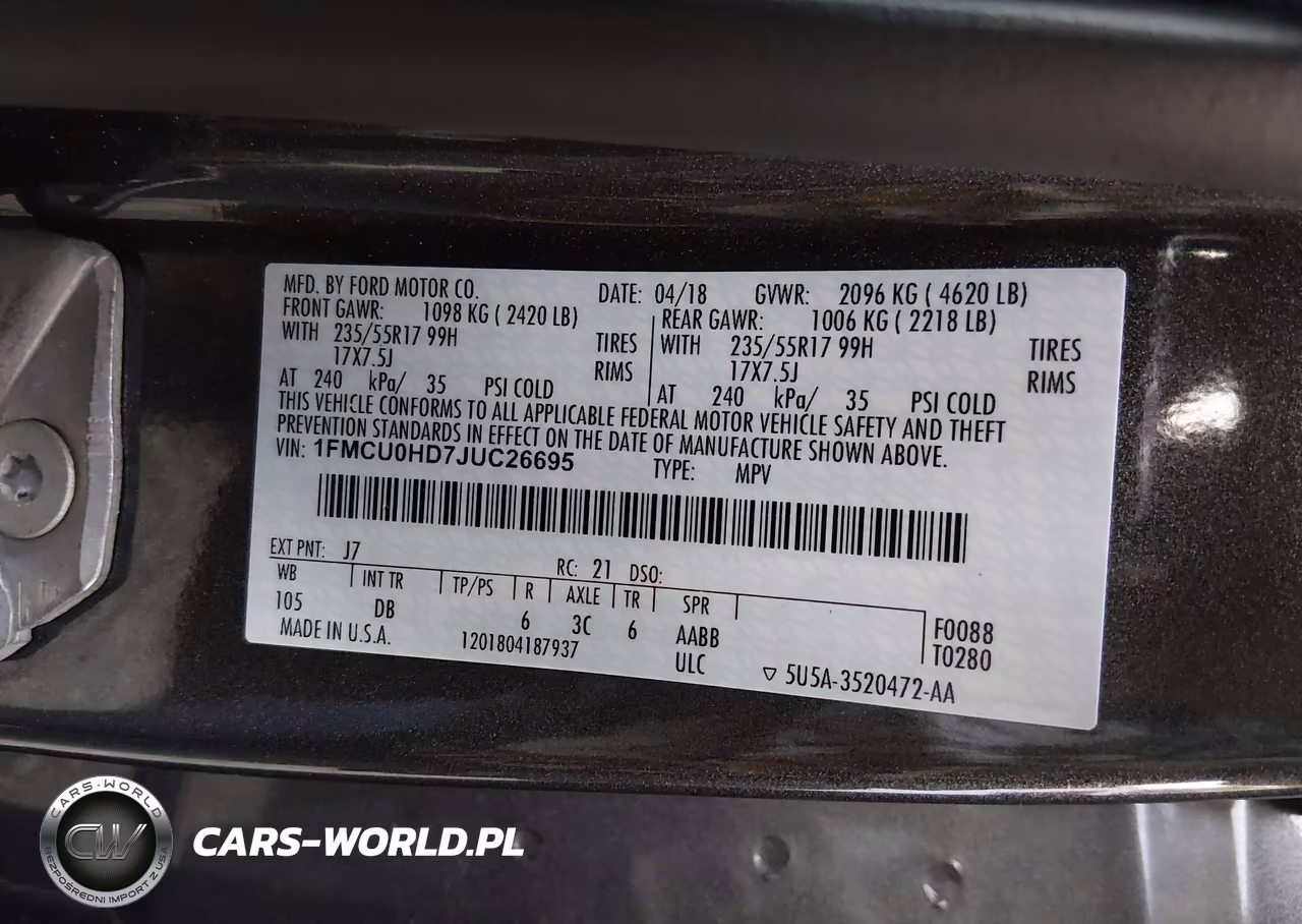 2018 Ford Escape Sel VIN:1FMCU0HD7JUC26695 - 9