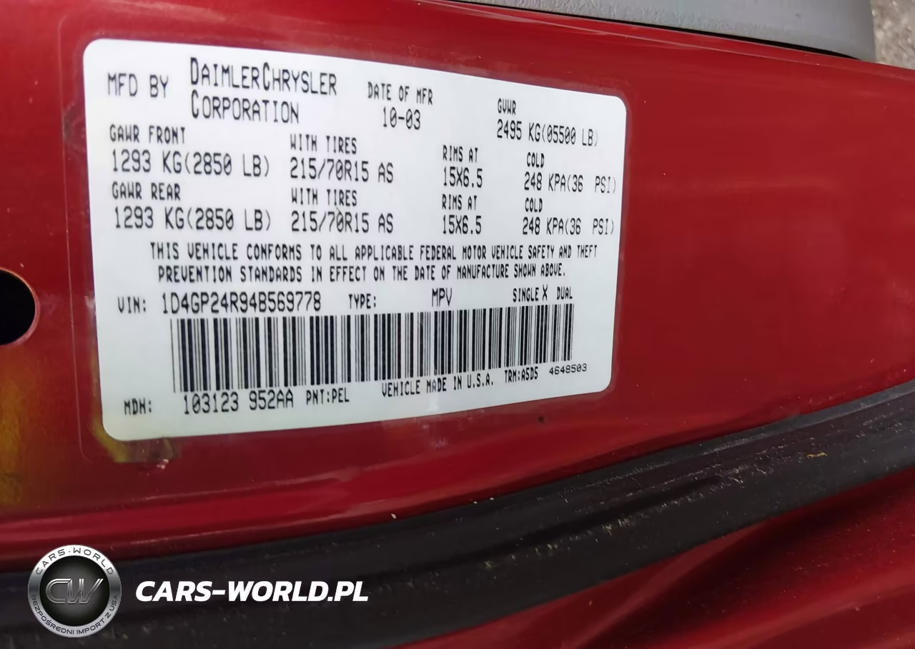 2004 Dodge Grand Caravan Se VIN:1D4GP24R94B569778 - 9