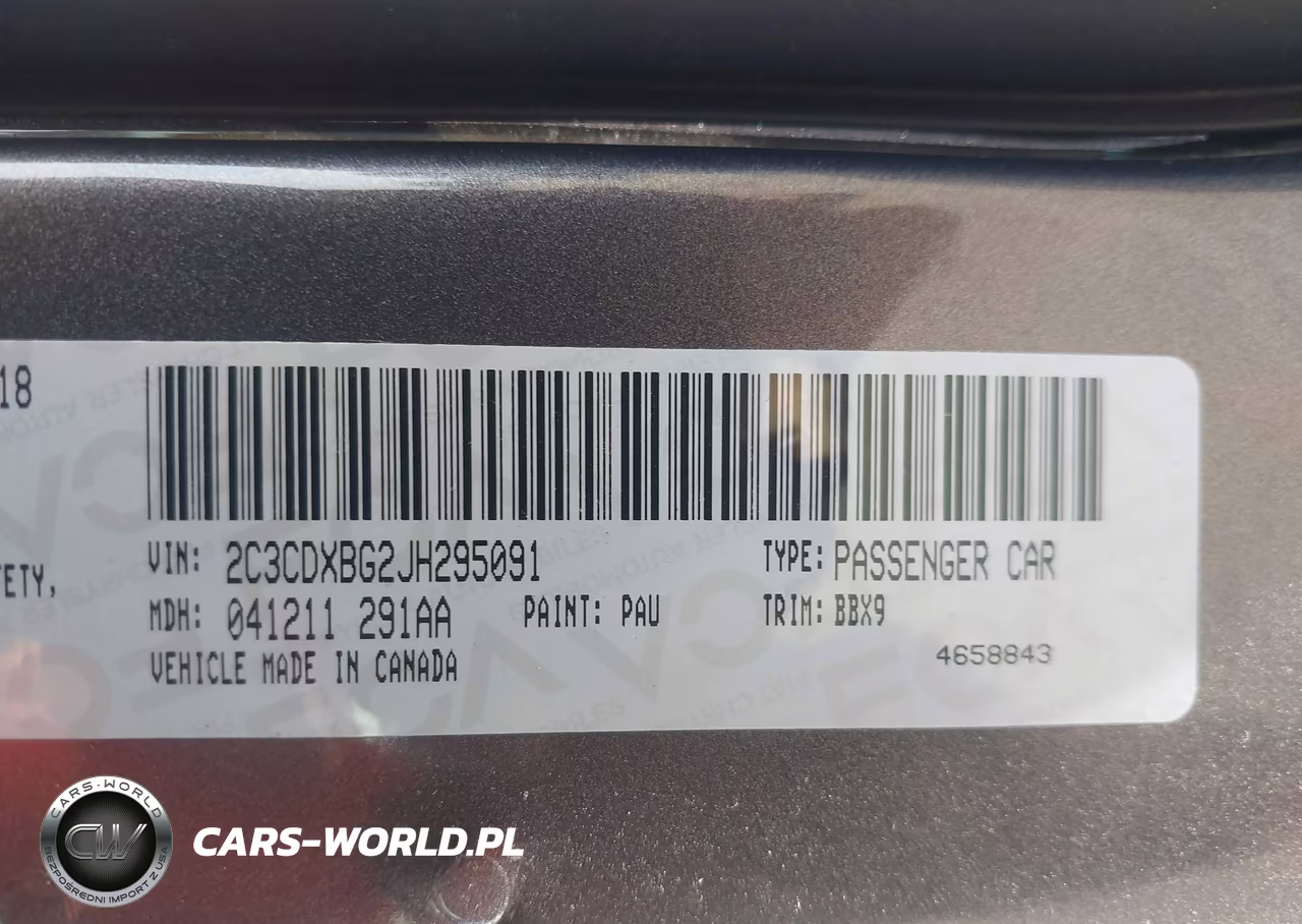 2018 Dodge Charger Sxt Rwd VIN:2C3CDXBG2JH295091 - 9