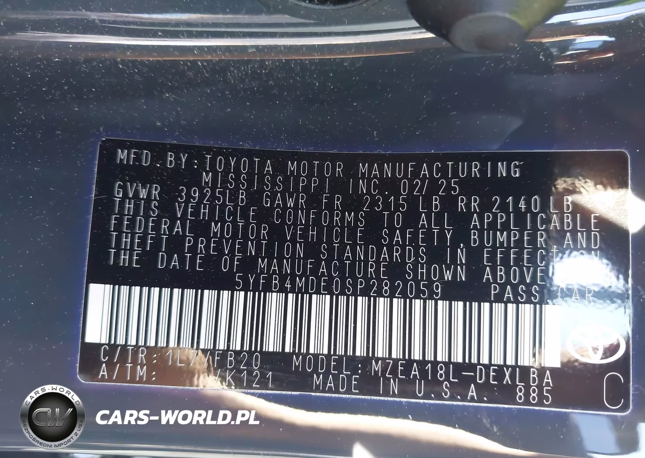 2025 Toyota Corolla Le VIN:5YFB4MDE0SP282059 - 9