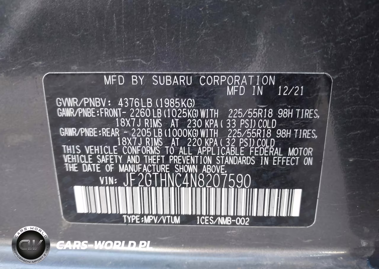 2022 Subaru Crosstrek Limited VIN:JF2GTHNC4N8207590 - 9