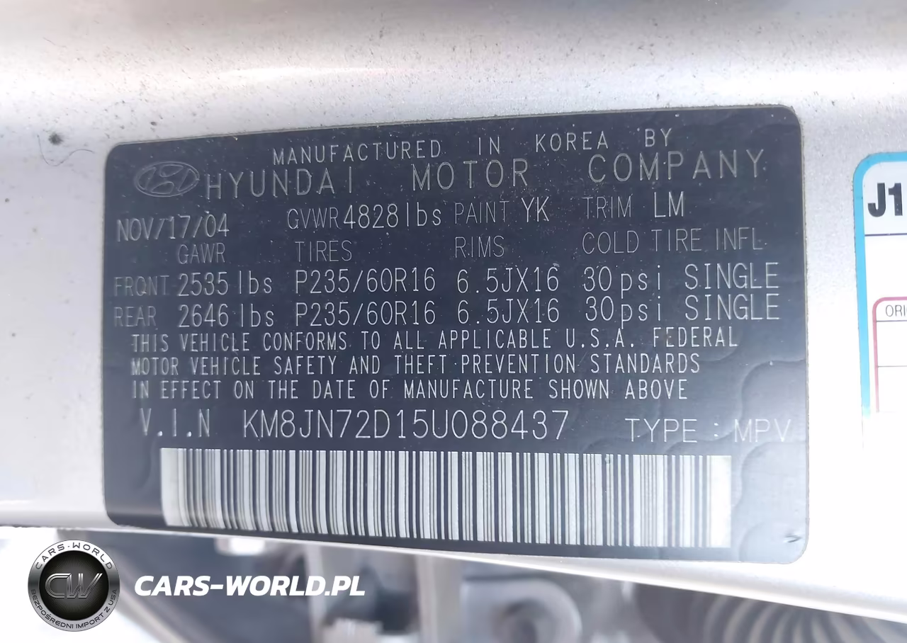 2005 Hyundai Tucson Gls-Lx VIN:KM8JN72D15U088437 - 9