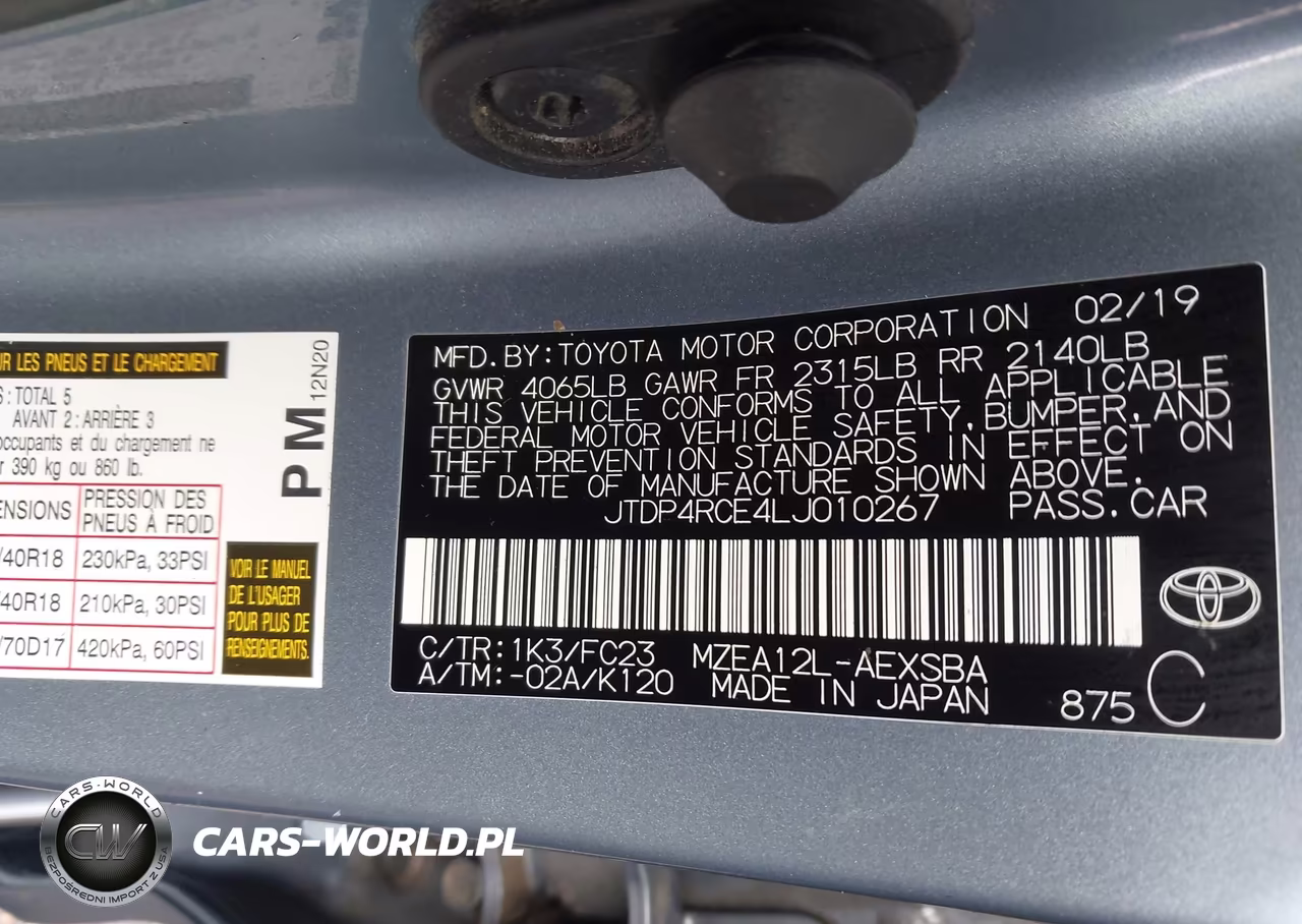 2020 Toyota Corolla Se VIN:JTDP4RCE4LJ010267 - 9