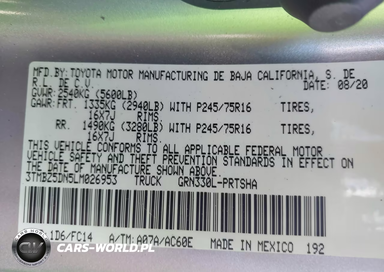 2020 Toyota Tacoma Sr5 V6 VIN:3TMBZ5DN5LM026953 - 9