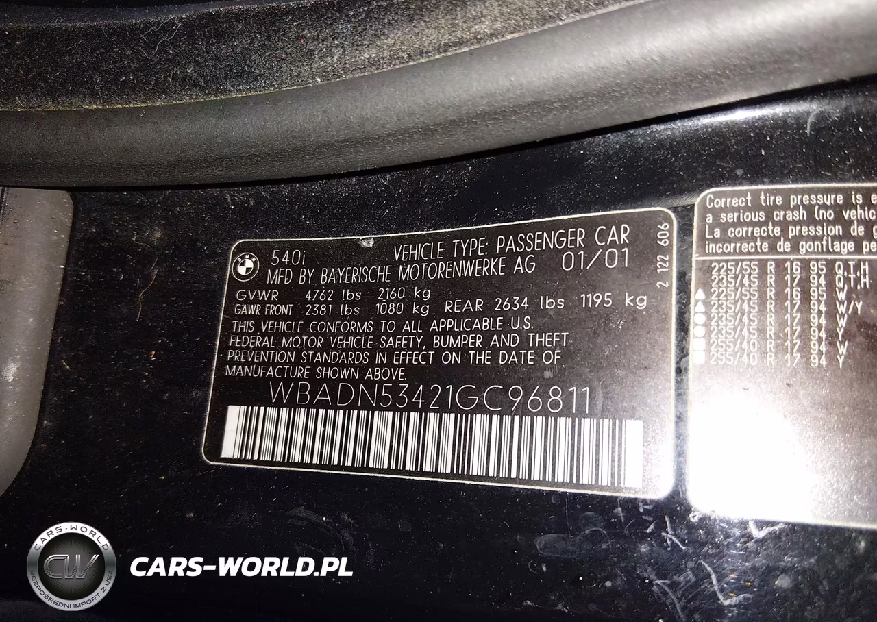 2001 BMW 540I VIN:WBADN53421GC96811 - 9
