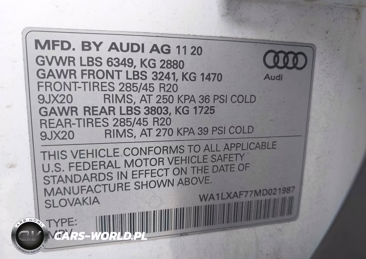 2021 Audi Q7 Premium Plus 55 Tfsi Quattro Tiptronic VIN:WA1LXAF77MD021987 - 9
