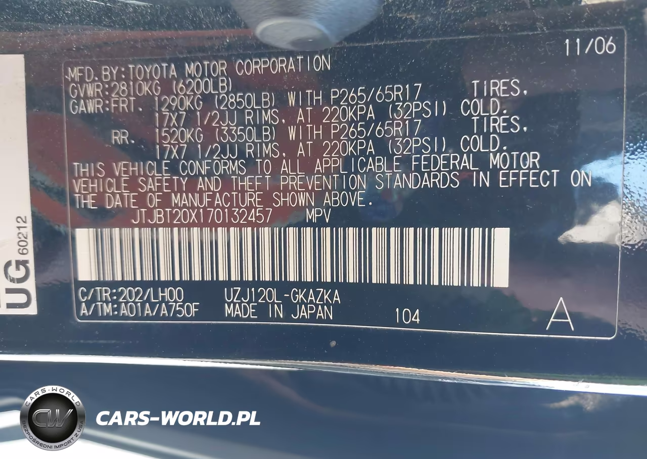 2007 Lexus Gx 470 VIN:JTJBT20X170132457 - 9
