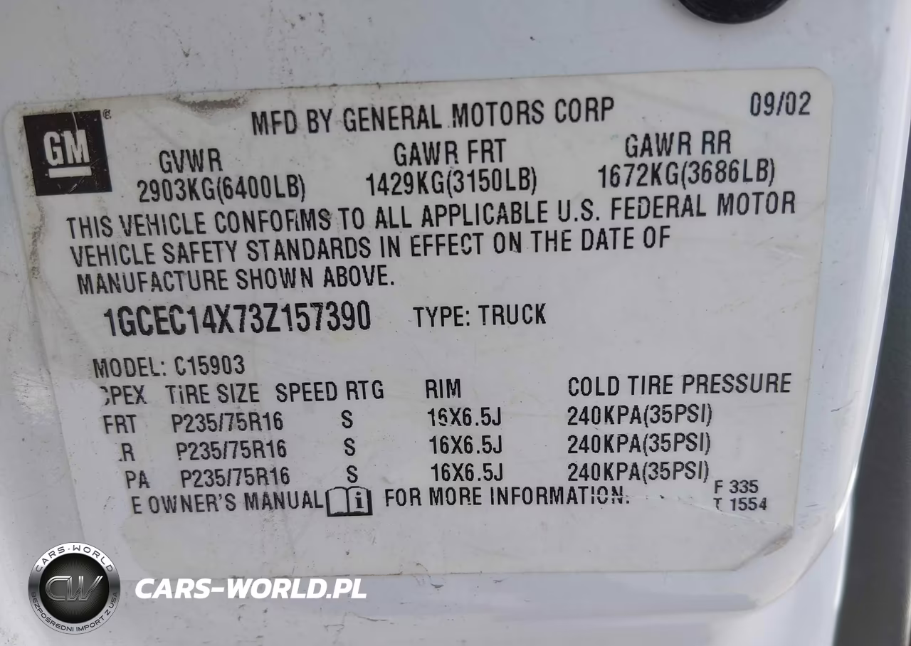 2003 Chevrolet Silverado C1500 VIN:1GCEC14X73Z157390 - 12