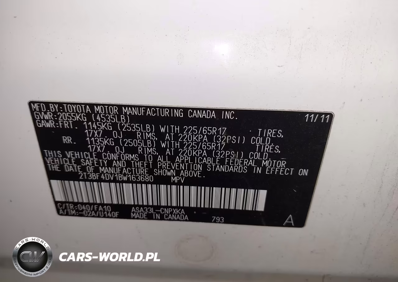 2011 Toyota Rav4 VIN:2T3BF4DV1BW163680 - 9