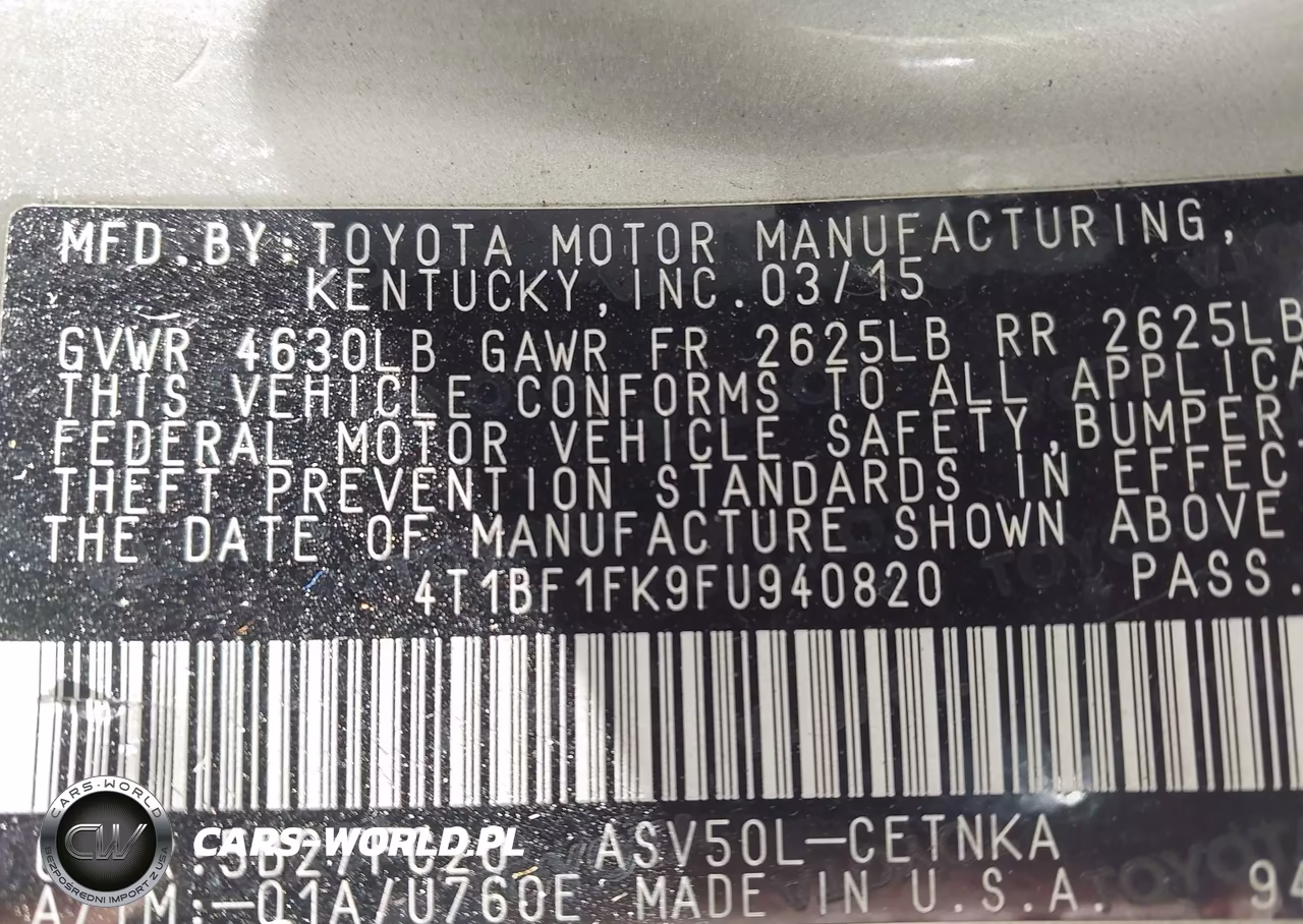 2015 Toyota Camry Le VIN:4T1BF1FK9FU940820 - 9