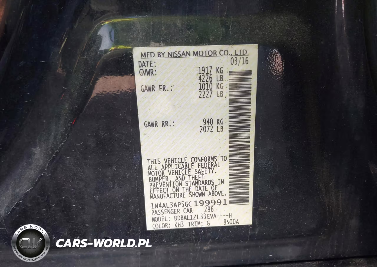 2016 Nissan Altima 2.5 Sv VIN:1N4AL3AP5GC199991 - 9